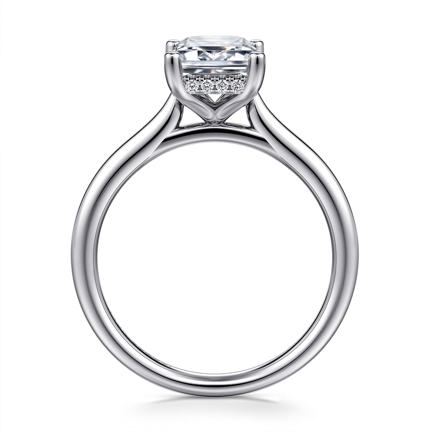 Gabriel & Co. Emerald Cut Semi-Mount Engagement Ring - Diamond Semi-Mount Rings