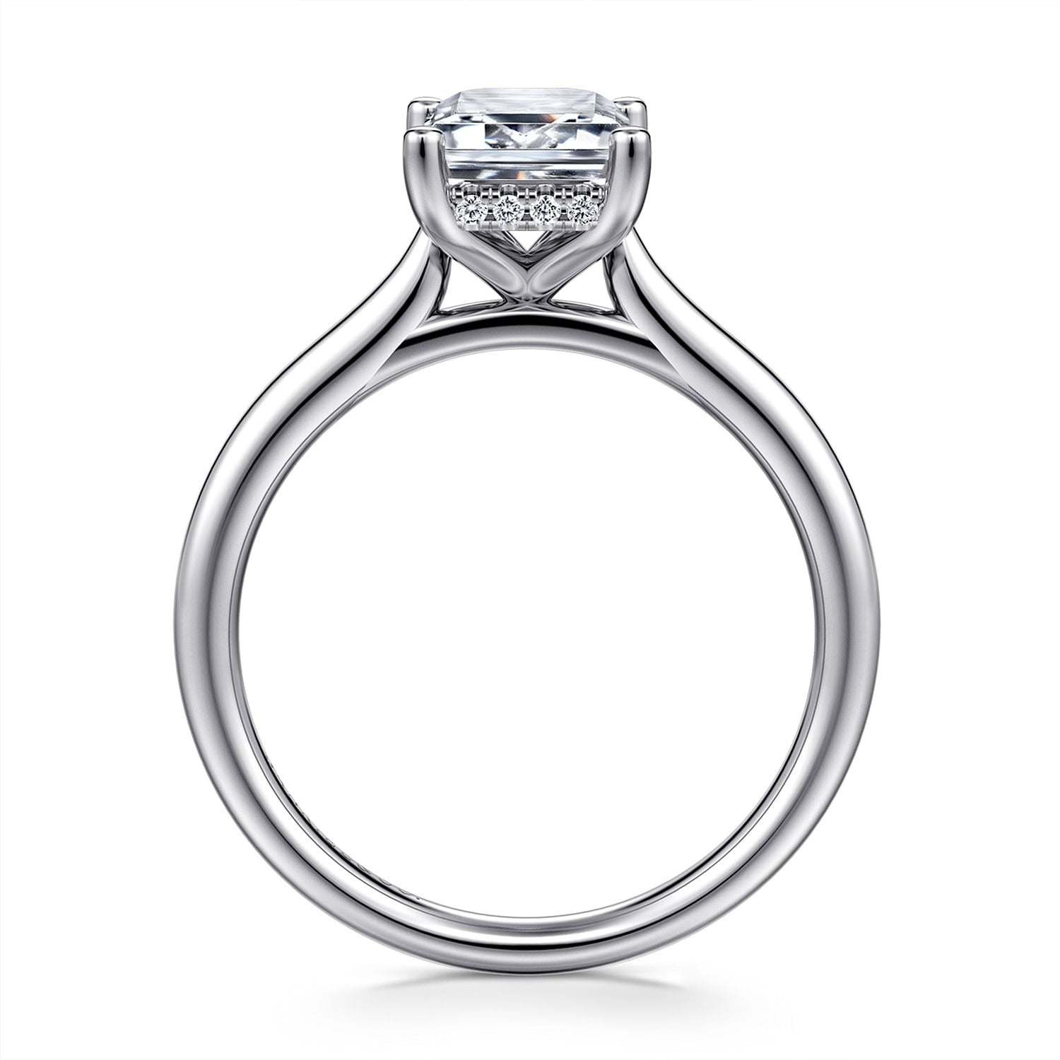 Gabriel & Co. Emerald Cut Semi-Mount Engagement Ring - Diamond Semi-Mount Rings