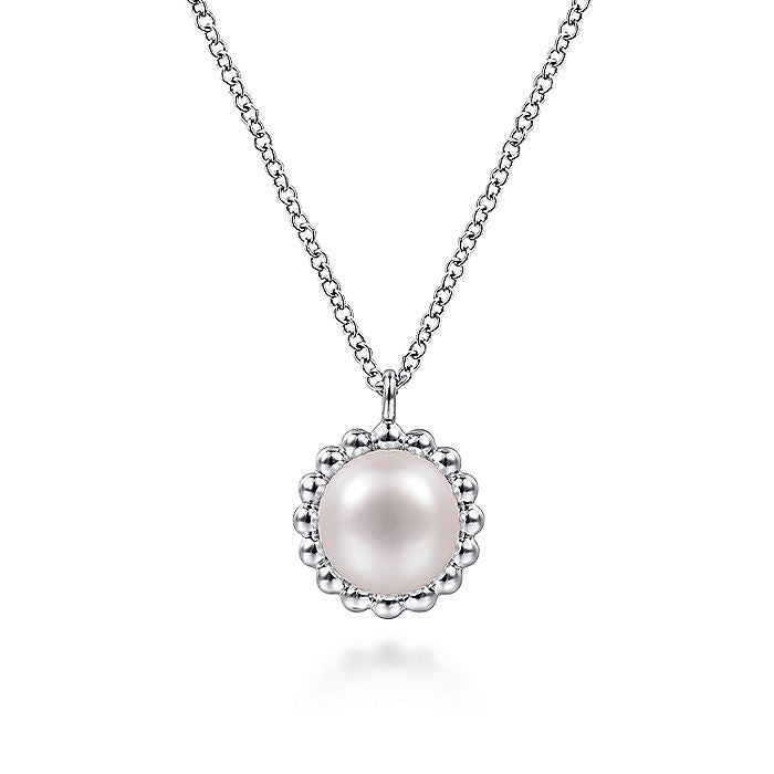 Gabriel & Co Silver Bujukan Pearl Pendant Necklace