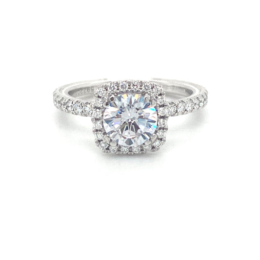 Verragio Tradition Collection White Gold Cushion Halo Semi-Mount Engagement Ring