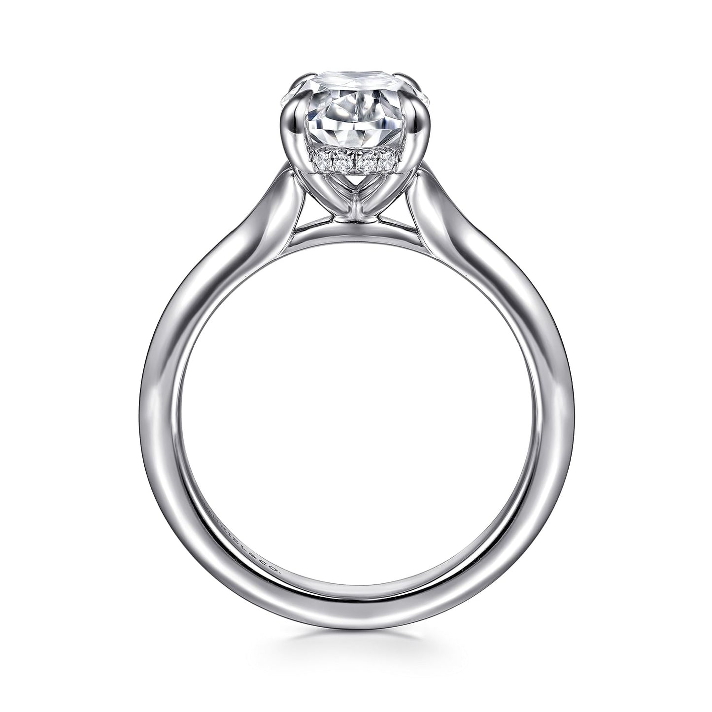 Gabriel & Co. 14 Karat White Gold Oval Semi-Mount Engagement Ring - Diamond Semi-Mount Rings