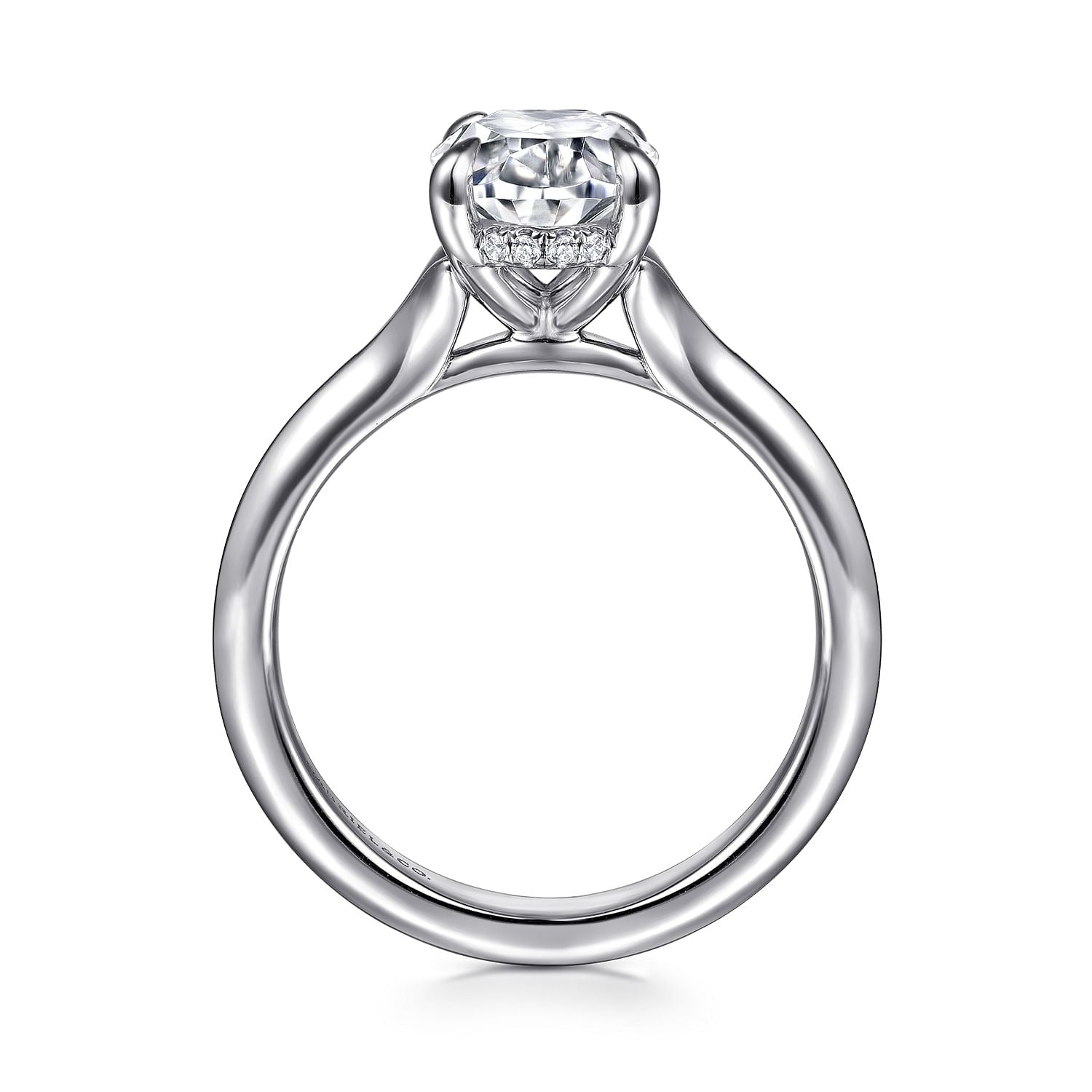 Gabriel & Co. 14 Karat White Gold Oval Semi-Mount Engagement Ring - Diamond Semi-Mount Rings