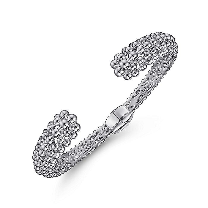 Gabriel & Co Sterling Silver Bujukan Beaded Split Bangle - Silver Bracelets