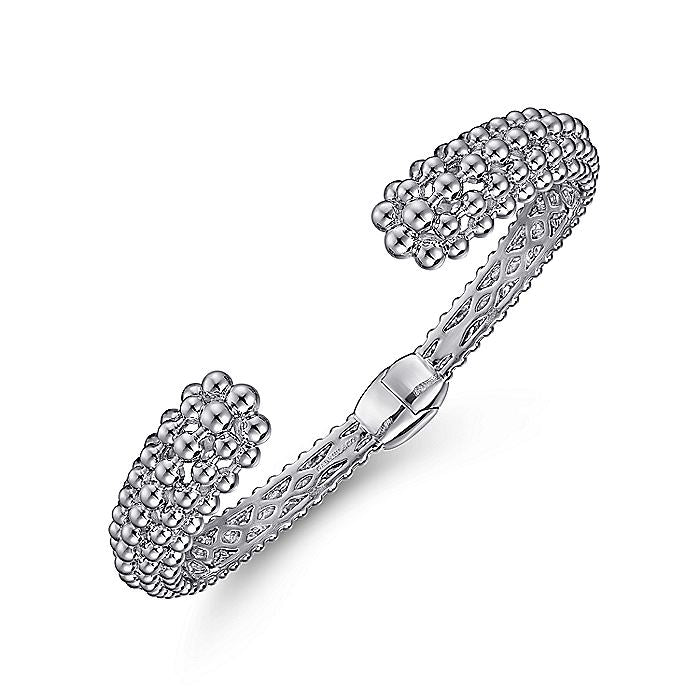 Gabriel & Co Sterling Silver Bujukan Beaded Split Bangle