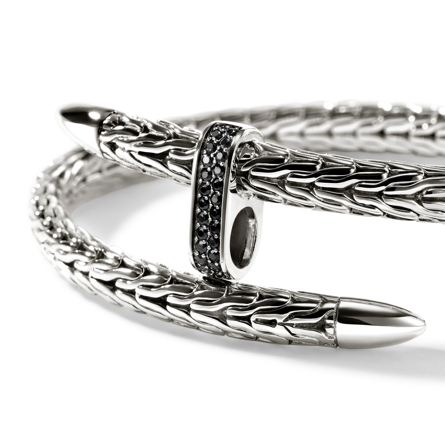 John Hardy Sterling Silver Black Sapphire Spear Flex Cuff - Colored Stone Bracelets