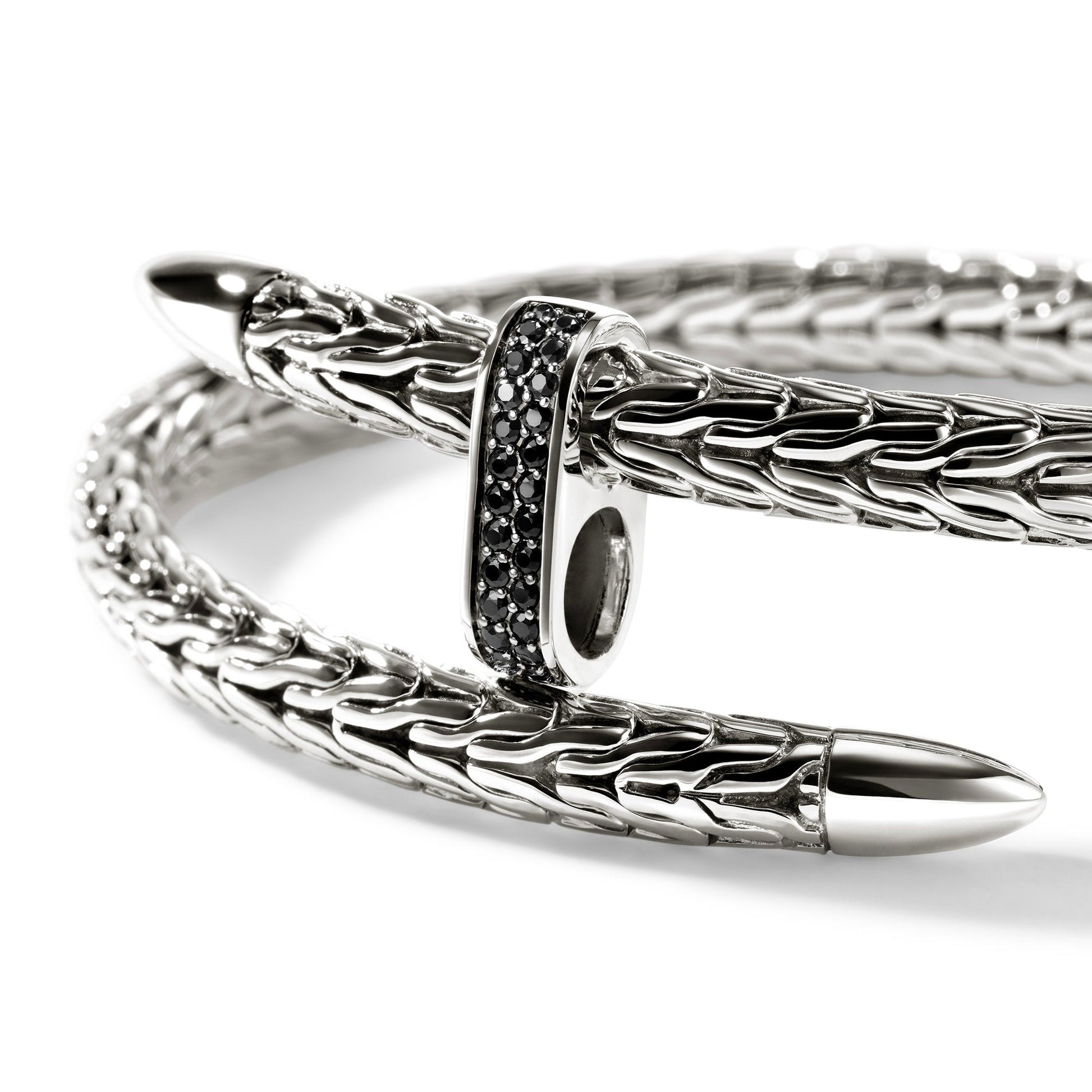 John Hardy Sterling Silver Black Sapphire Spear Flex Cuff - Colored Stone Bracelets