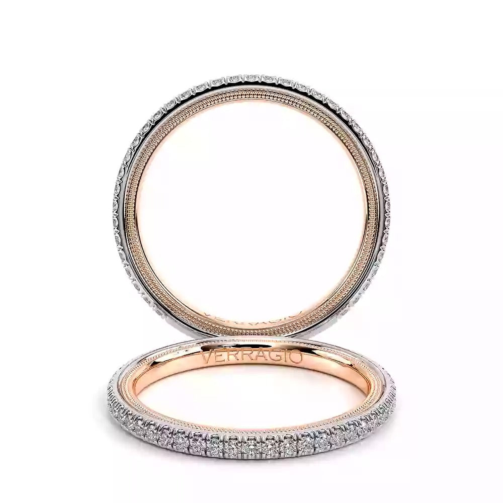 Ladies Verragio Tradition Collection 14 Karat White And Rose Gold Wedding Band