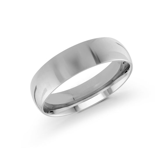 14K White Gold 6mm Wedding Band