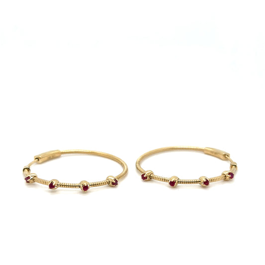 Ruby Hoop Earrings