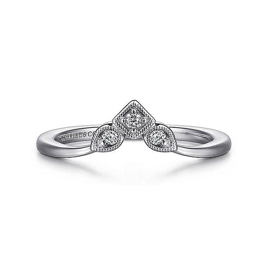 Gabriel & Co White Gold Curved Band