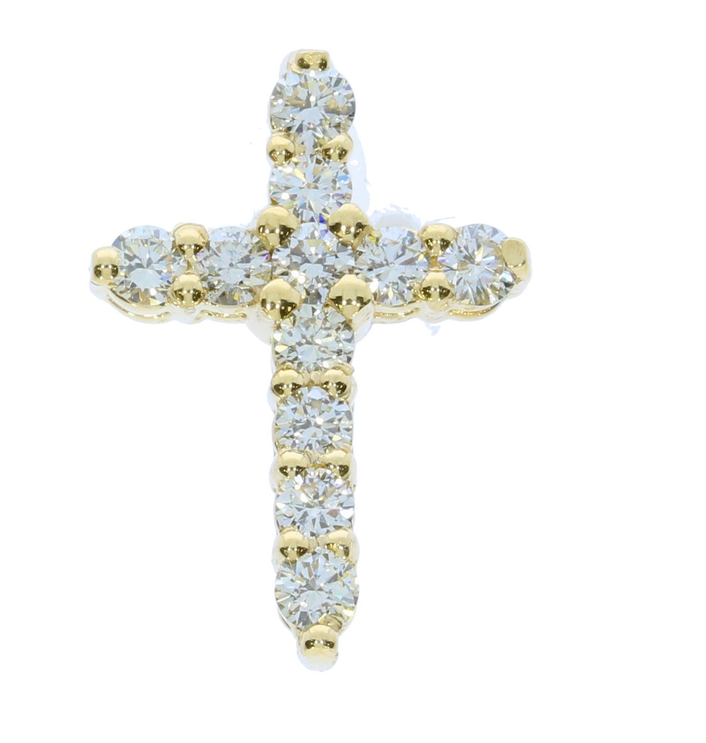 Yellow Gold Diamond Cross Pendant - Diamond Pendants