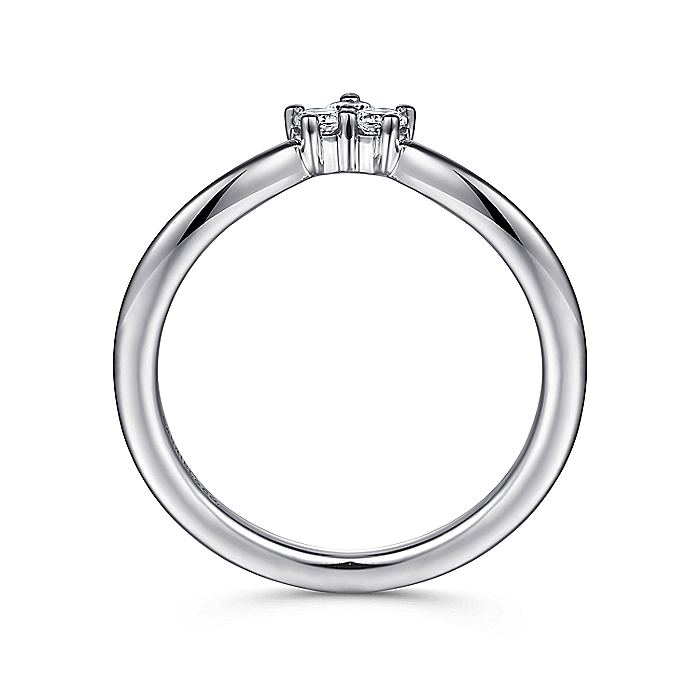 Gabriel & Co White Gold Curved Band