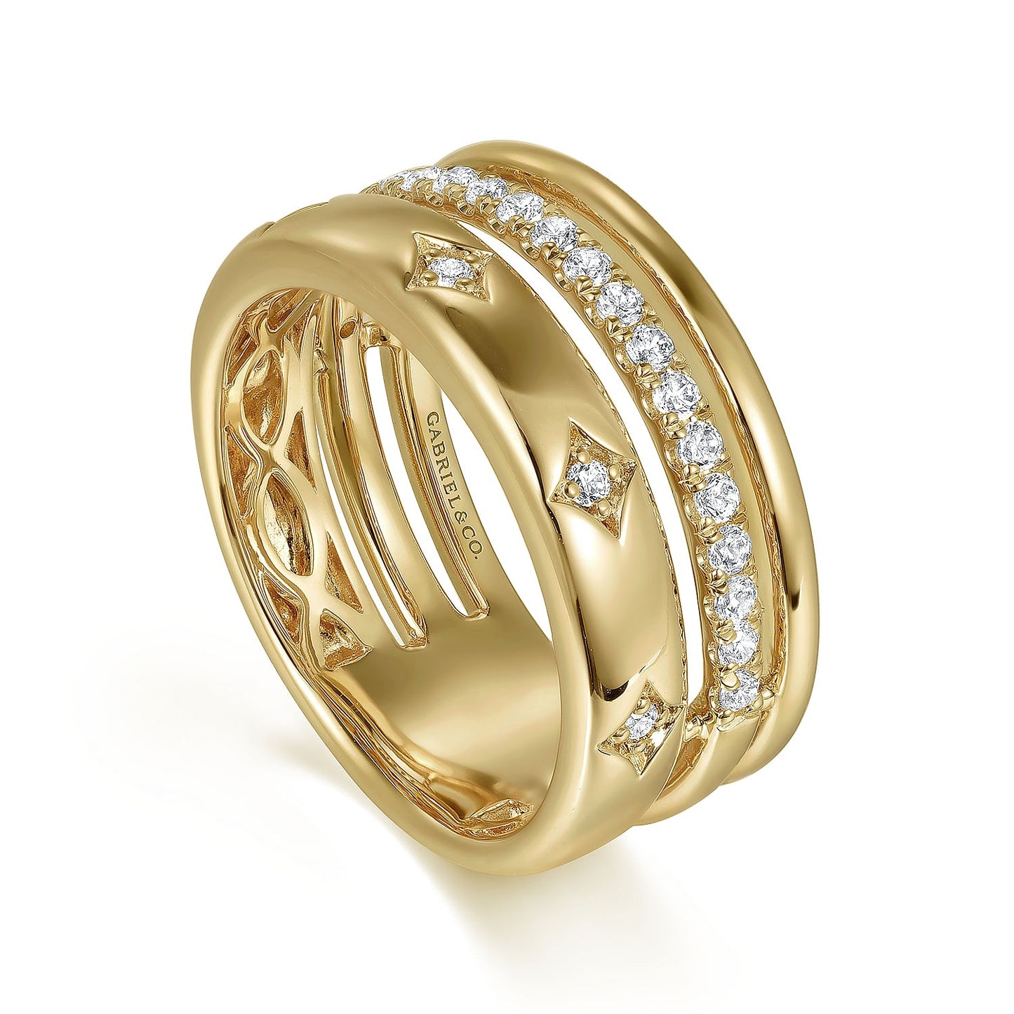 Gabriel & Co. Yellow Gold Stackable Ring