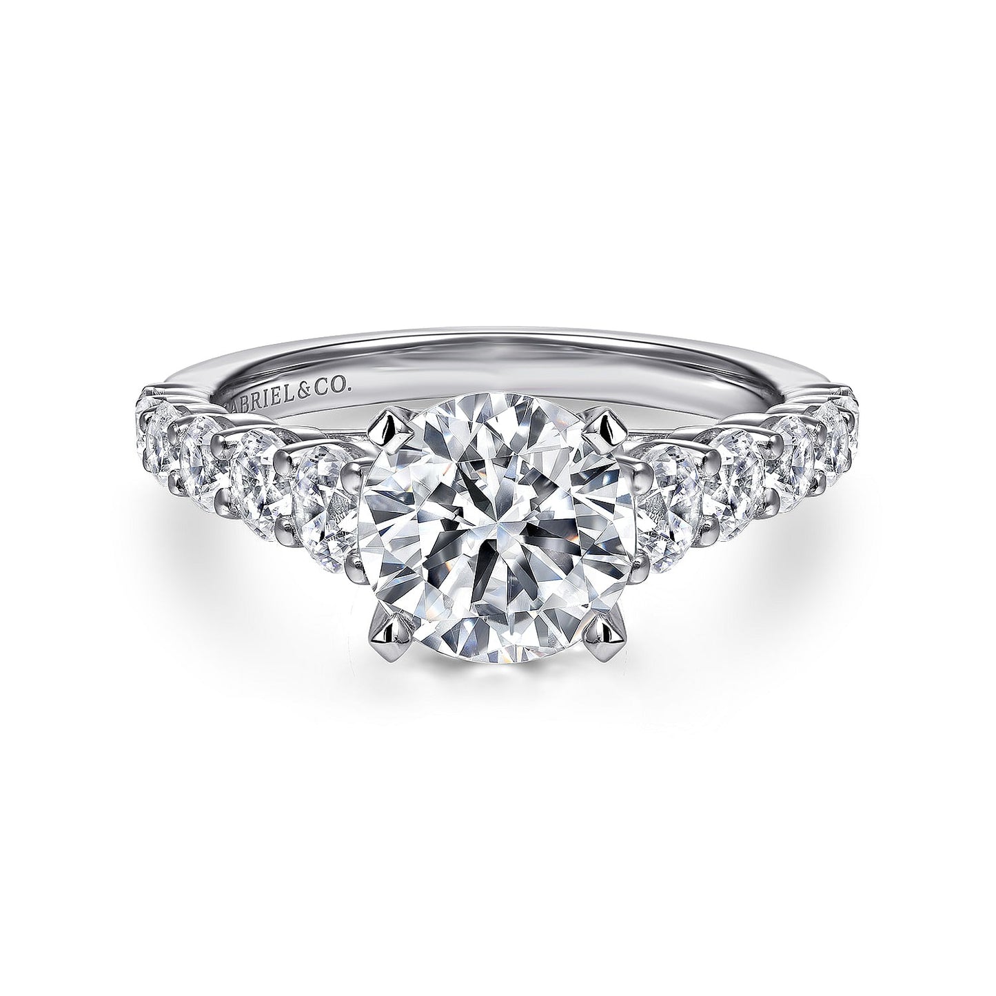 Gabriel & Co. 14 Karat White Gold Diamond Semi-Mount Engagement Ring