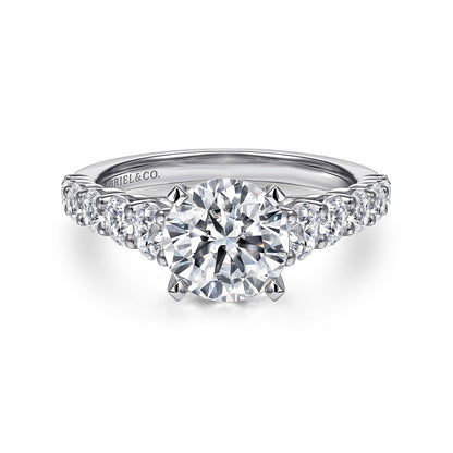 Gabriel & Co. 14 Karat White Gold Diamond Semi-Mount Engagement Ring