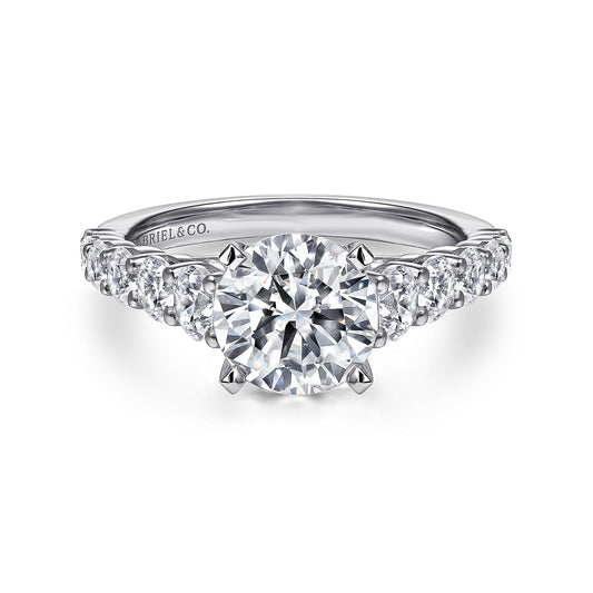 Gabriel & Co. 14 Karat White Gold Diamond Semi-Mount Engagement Ring