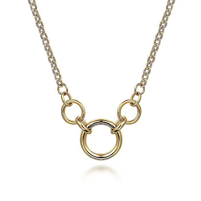 Gabriel & Co. 14 Karat Yellow Gold Tube Link 17 Inch Necklace