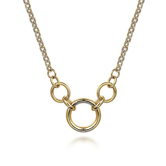 Gabriel & Co. 14 Karat Yellow Gold Tube Link 17 Inch Necklace - Gold Necklace
