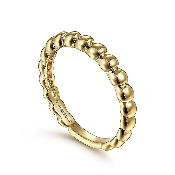Gabriel & Co. Yellow Gold Bujukan Bead Ring