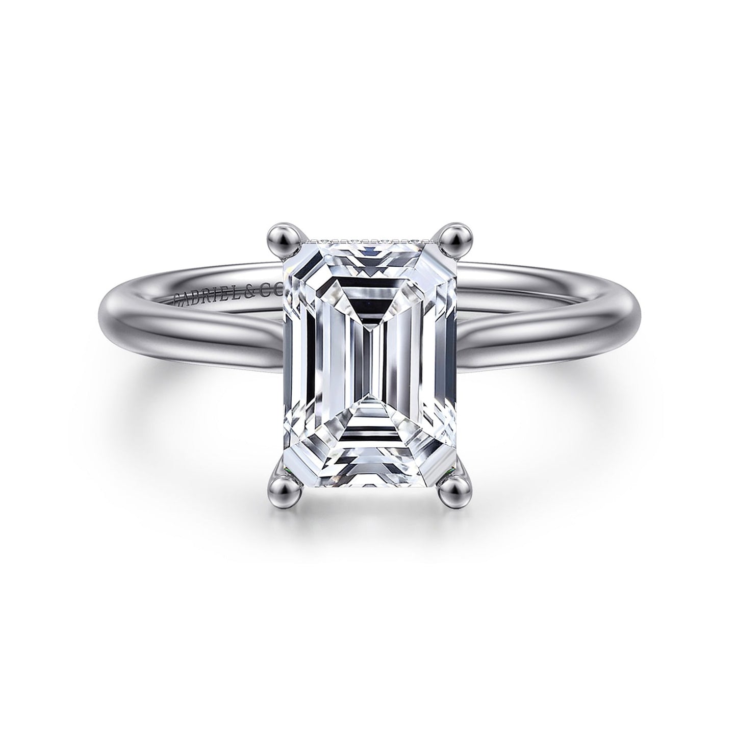 Gabriel & Co. Emerald Cut Semi-Mount Engagement Ring - Diamond Semi-Mount Rings