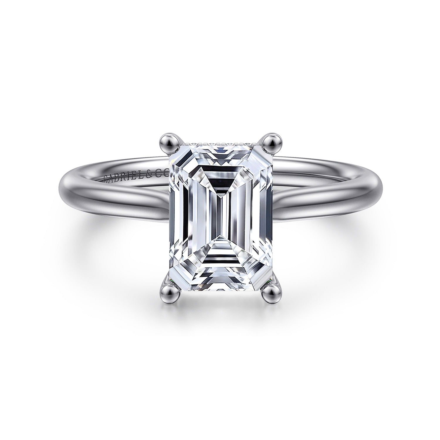 Gabriel & Co. Emerald Cut Semi-Mount Engagement Ring - Diamond Semi-Mount Rings