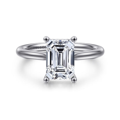 Gabriel & Co. Emerald Cut Semi-Mount Engagement Ring - Diamond Semi-Mount Rings