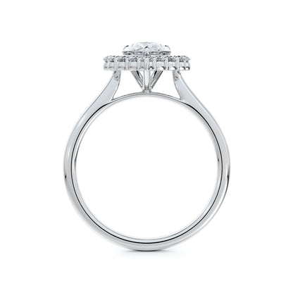 Forevermark Platinum Pear Halo Diamond Engagement Ring