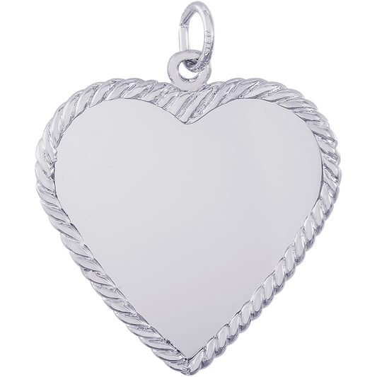 Rembrandt Rope Heart Charm - Silver Charms