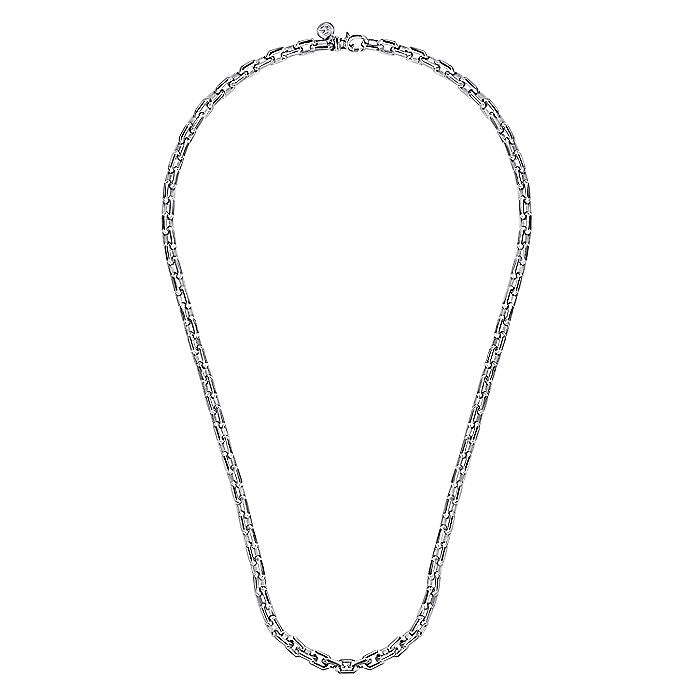 Gabriel & Co. Sterling Silver Faceted Chain - Gents Necklace