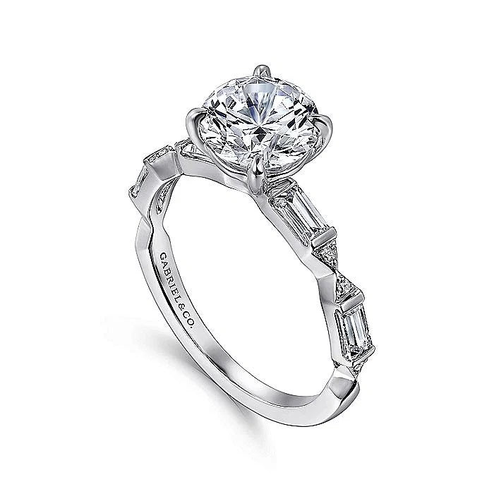 Gabriel & Co. White Gold Semi Mount Engagement Ring - Diamond Semi-Mount Rings