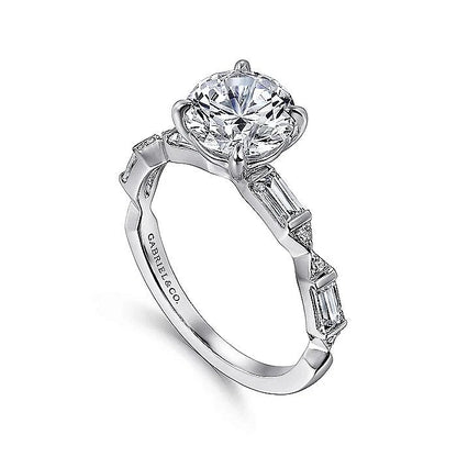 Gabriel & Co. White Gold Semi Mount Engagement Ring - Diamond Semi-Mount Rings