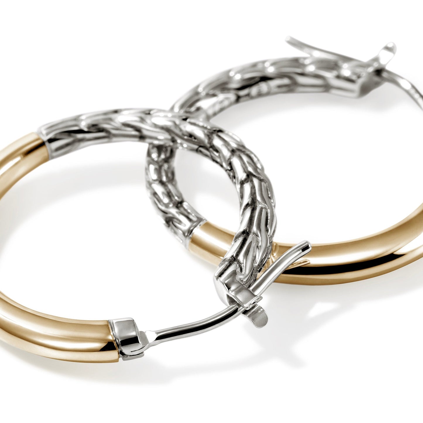 John Hardy Sterling Silver & Yellow Gold Essential Hoop Earrings