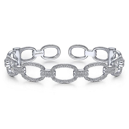 Gabriel & Co. White Gold & Diamond Bangle Bracelet