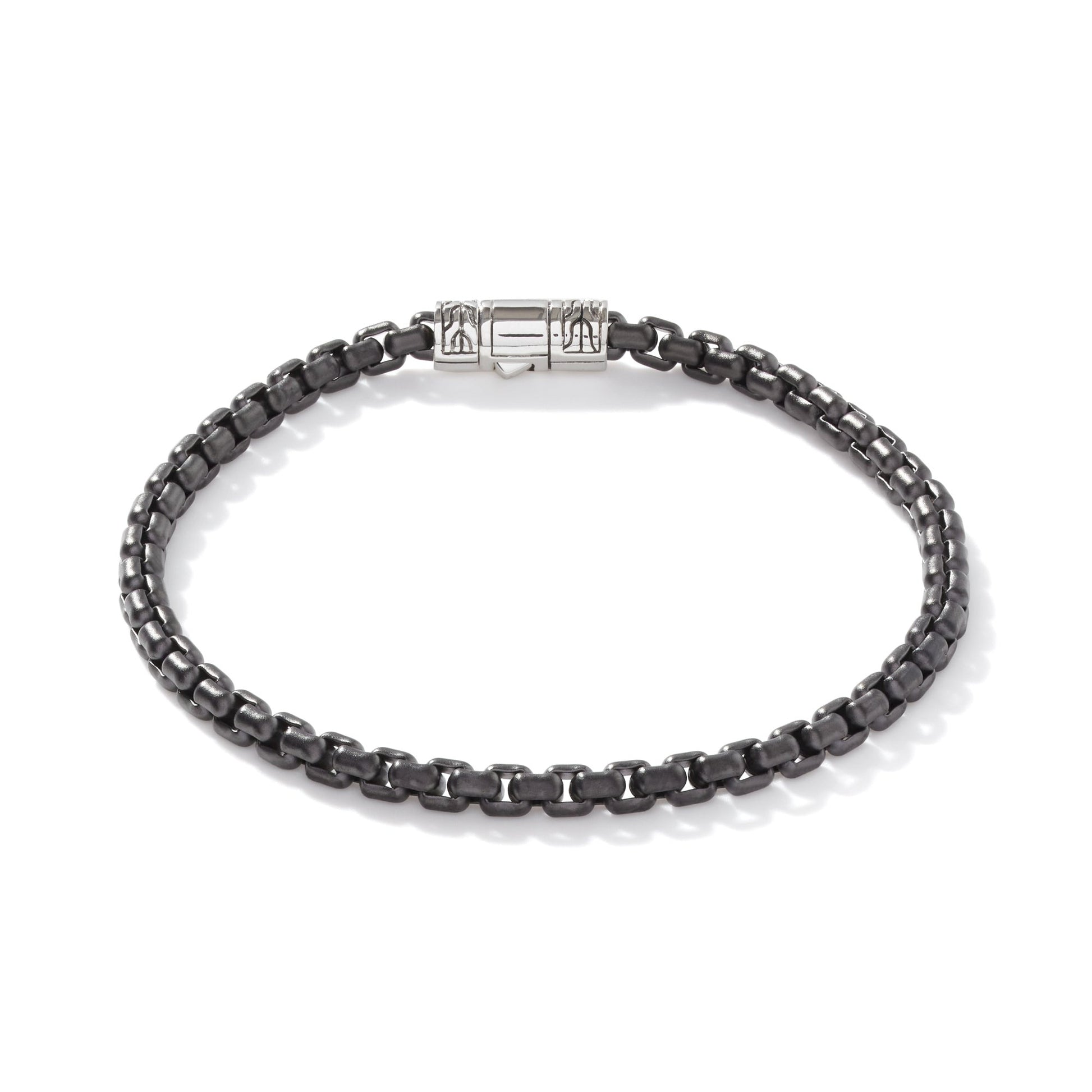 John Hardy Dark Silver Box Chain Bracelet - Silver Bracelets