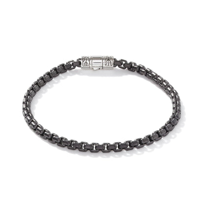 John Hardy Dark Silver Box Chain Bracelet - Silver Bracelets