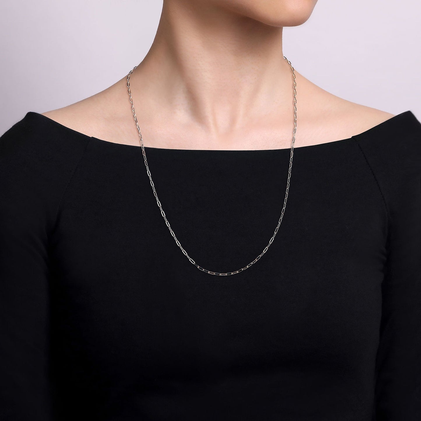Gabriel & Co. Paperclip Necklace - Silver Chains