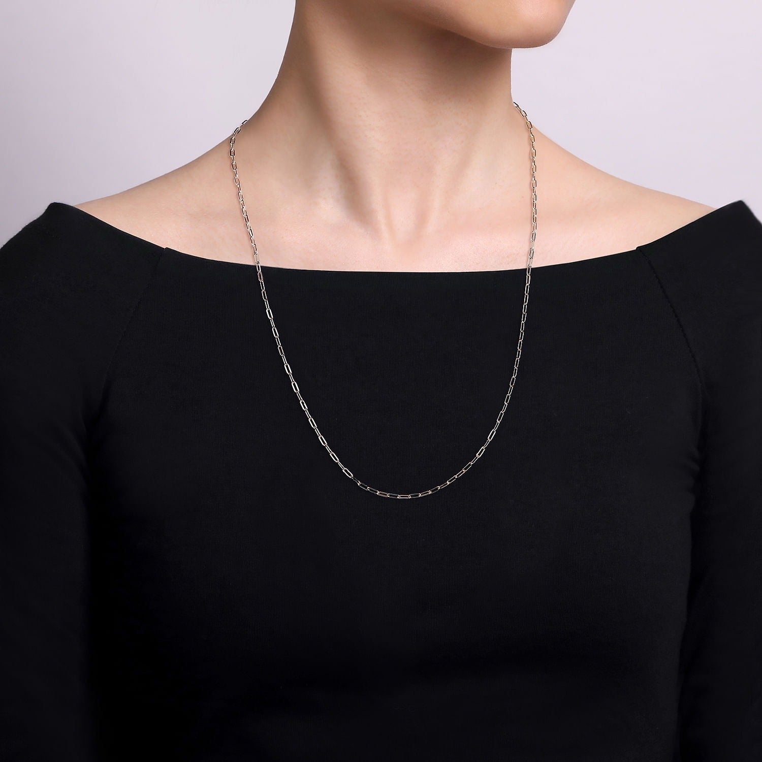 Gabriel & Co. Paperclip Necklace - Silver Chains
