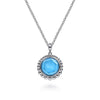 Gabriel & Co Sterling Silver Rock crystal and Turquoise Pendant Necklace