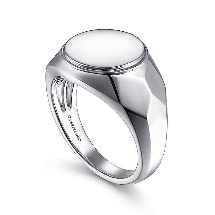 Gabriel & Co Sterling Silver Signet Ring - Gents Silver Ring