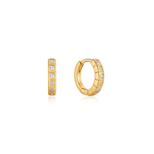 Ania Haie Glam Huggie Hoop Earrings - Silver Earrings