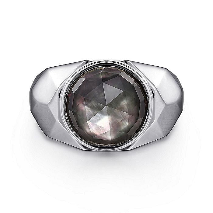 Gabriel & Co. Sterling Silver Black Mother of Pearl Ring