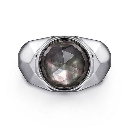 Gabriel & Co. Sterling Silver Black Mother of Pearl Ring