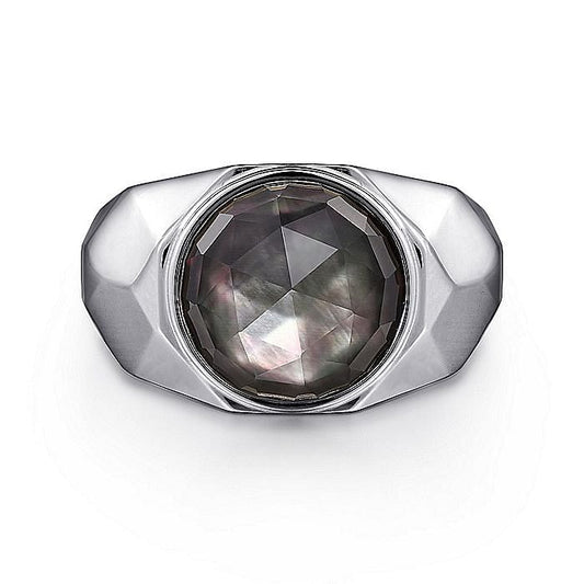 Gabriel & Co. Sterling Silver Black Mother of Pearl Ring