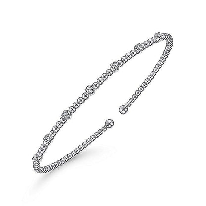 Gabriel & Co. 14 Karat White Gold Diamond Bujukan Station Bracelet - Diamond Bracelets