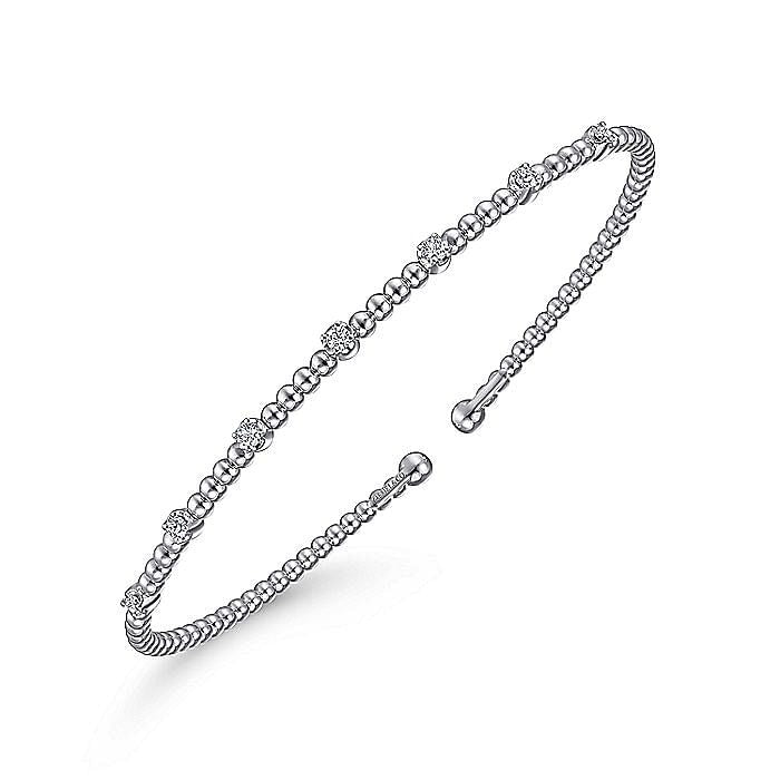 Gabriel & Co. 14 Karat White Gold Diamond Bujukan Station Bracelet - Diamond Bracelets