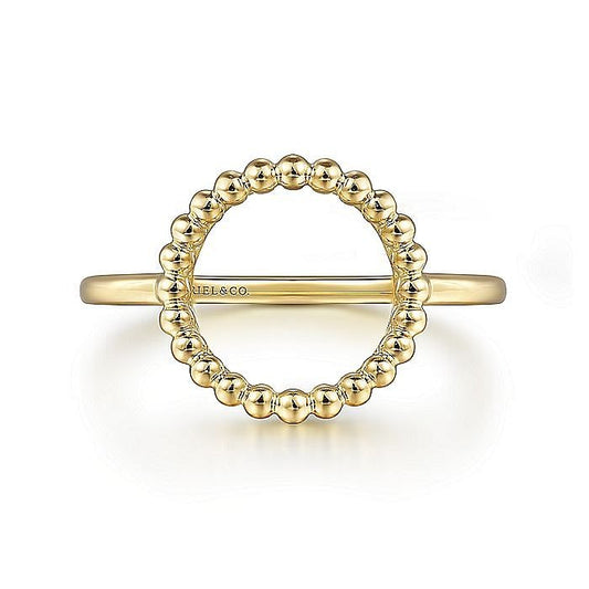 Gabriel & Co. Yellow Gold Plain Bujukan Open Circle Ring