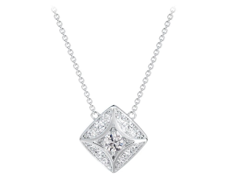 Debeers Forevermark White Gold Icon Pave Diamond Pendant