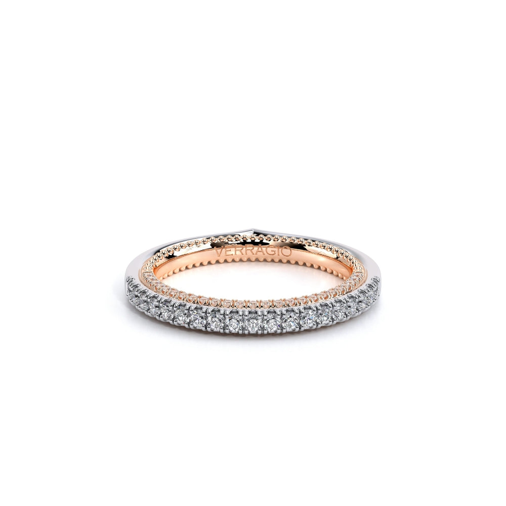Verragio Couture Collection White And Rose Gold Wedding Band - Diamond Wedding Bands - Women's