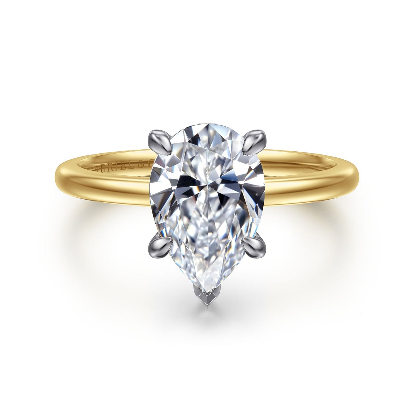 Gabriel & Co. Pear Semi-Mount Engagement Ring - Diamond Semi-Mount Rings