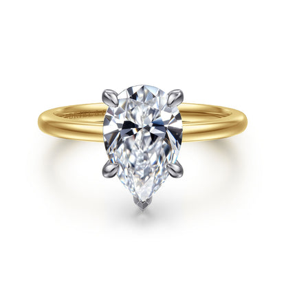 Gabriel & Co. Pear Semi-Mount Engagement Ring - Diamond Semi-Mount Rings
